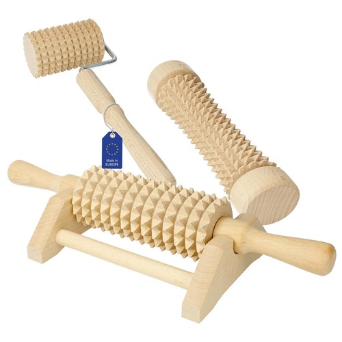 Holz massageroller set - massageroller, fuß