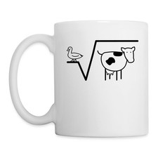 Ente Wurzel Aus Kuh Mathe Tasse, One size, Weiß