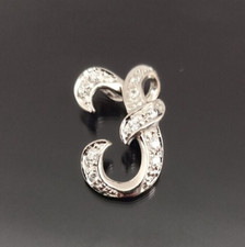 Schreiben Startseite F aus Weißgold 18 CT 750 und Zirkon