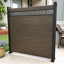 Rhombus Alu Zaun Vintage-Oak – Aluminium Sichtschutzzaun Gartenzaun