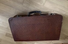 Vintage Lederkoffer – Braun – 50er/60er Jahre – Stofffutter – Shabby Chic /Retro