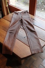 Handwerkliche  Lederjeans / solides weiches braunes RindLeder D/0 = sehr schmal