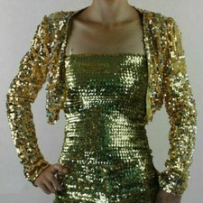 Damen Pailletten Jacke Mantel