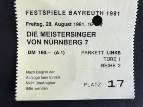 Originalkarte oper bayreuth - originalkarte,