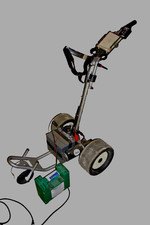 Elektro Golf Trolley, EURO - CADDY mit Lithium-Akku und Zubehör, Silber