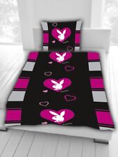 Playboy Bettwäsche glatt Bunny Herz Liebe Partner 100 % Baumwolle 135 x 200 cm