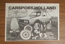 Seltene Werbung CARSPORT HOLLAND VW Golf Tuning - ATS BBS Wolfrace Borrani 1982