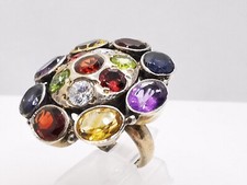 Damenring bunte Edelsteine Chakra Ring verschiedene  Edelsteine 925 Silber