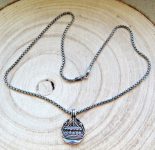 Vintage Silber Ankerkette mit Anhänger Wikinger Schiff Drachenboot Haithabu