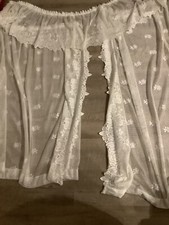 Weiße Küchengardine 2 Schals