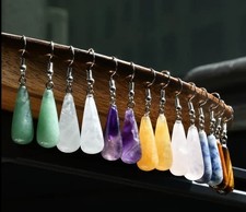 Edelstein Ohrringe 50x10mm Tropfen Ohrhänger Rosenquarz Tigerauge Lapis Lazuli