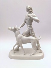 Porzellanfigur AUGARTEN Wien HUBERTUS Hund 1934 SIGNIERT F. Opitz ART DECO