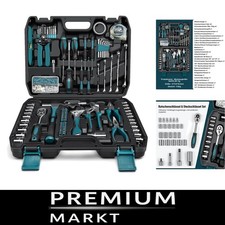 Werkzeugkoffer Komplettset 281 Teile Blau Tragbar Profi Heimwerker