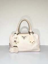 Prada Creme Leder Satchel Mit