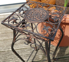 Landhaus Blumentisch Pflanztisch Blumenständer Braun Eisen 53x 22x22cm Retro Neu