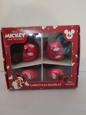 Disney Minnie Mouse/Minnie Maus/ Mickey Mouse/Micky Maus Weihnachtskugeln 4erSet