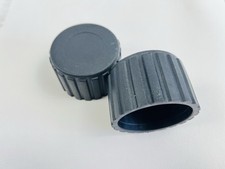 2er Set runde Leiter Fußkappen 50mm Durchmesser in schwarz