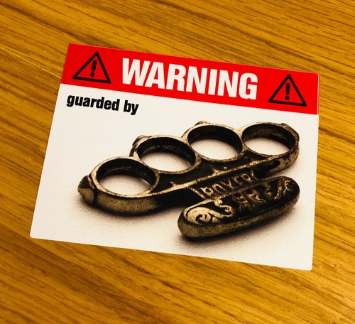 Warning schlagring aufkleber - schlagring,