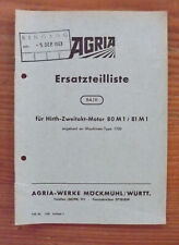 Hirth Ersatzteilliste Typ8 ( 80M1 / 81M1 / ) an Agria 1700 ETL Typ 8 Zweitakter 