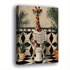 Leinwanddruck  gerahmt Giraffe