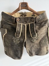 Trachtenlederhose Hirsch Meindl von Lodenfrey Gr25 Kurz Neu von Lodenfrey Braun