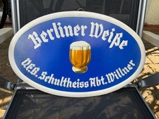 Berliner Weiße Werbeschild Pappe VEB Schultheiss Abt. Willner Prägedruck Dresden