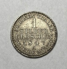 1 Silbergroschen (30/1 Taler), Altdeutschland Preußen 1847 ss