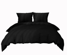 Bettwäsche Baumwolle Uni 135x200 155x200 200x200 200x220 220x240 Schwarz Bezug