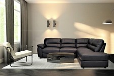 Echtleder Ecksofa Echt Leder Sofa Couch mit Schlaffunktion Stauraum Kaltschaum