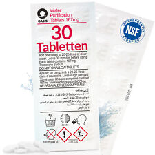 30 Wasseraufbereitungstabletten 750L Trinkwasser Notfall Wasserreinigung Outdoor
