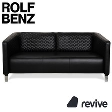 Rolf Benz 325 Leder Zweisitzer Schwarz Sofa Couch