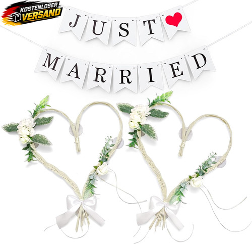 Hochzeitsautoschmuck 2er set - hochzeitsautoschmuck,