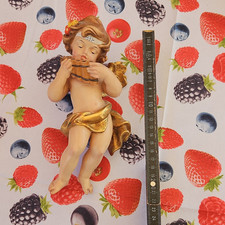 Engelfigur aus Holz, goldene