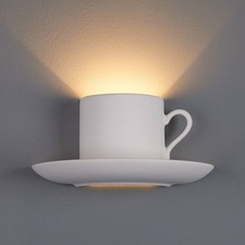 Lindby Gips Wandlampe weiß