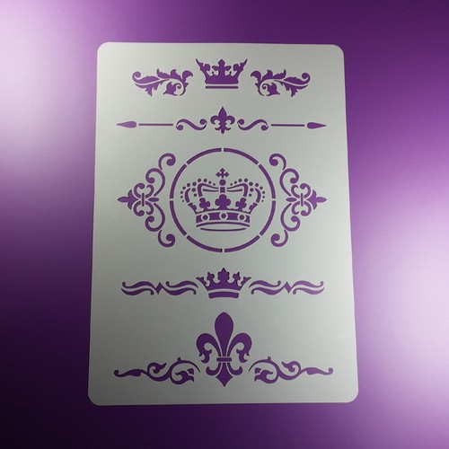 Schablone krone fleur de - a4,