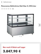 Panorama-Kühlvitrine Deli-Star II, 2 verstellbare Einlegeböden, 510 Liter