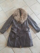 Milestone Ledermantel Ziegennappa Fuchskragen abnehmbar Braun Gr. 38