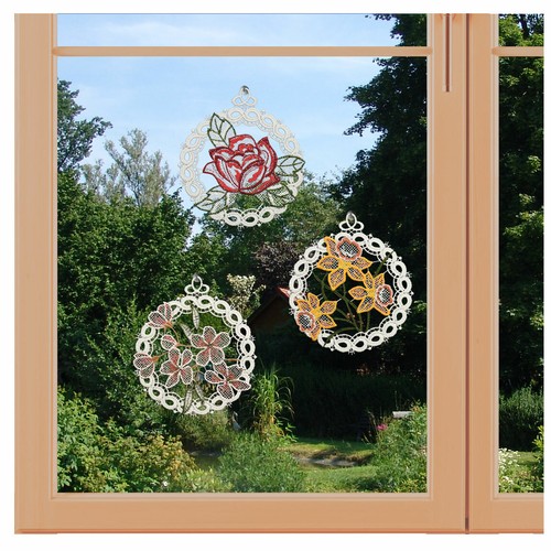 3er set fensterbilder blüten - set,