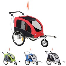 2 in 1 Hundeanhänger Fahrradanhänger Jogger Fahne Windvorhang für Hunde 4 Farbe