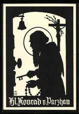 Ansichtskarte Schutzpatron Heiliger Konrad von Parzham, Schattenbild 