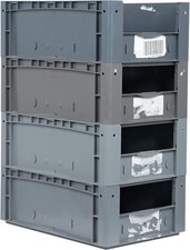 3x Lagerbehälter 60x40x22cm Lagerbox mit Sicht- & Entnahmeöffnung - XL 6422 Bito