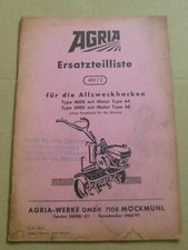 Agria Motorhacke 4000 + 6000 Ersatzteilliste