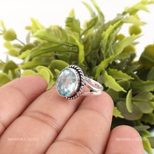 Oval Sky Blau Topas Edelstein