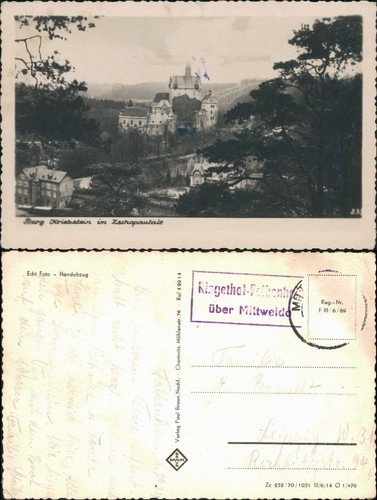 Ansichtskarte kriebstein burg - kriebstein,
