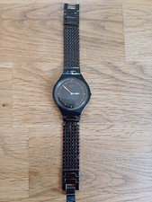 Swatch Uhr Schwarz, Goldene Zeiger, DEFEKT