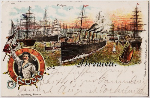 Postkarte 1897 gruss - 1897, aus
