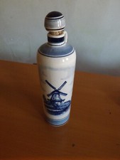 Steinzeug Große Schnapsflasche Blaue Glasur