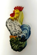 BASSANO KERAMIK  Löffelablage HAHN /  GALLO   Relief MEDITERRANES GESCHIRR