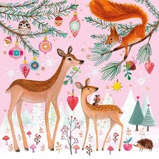 4 Servietten ~ Mila Marquis Reh Eichhörnchen PPD sweet xmas ~ MM36