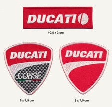 DUCATI CORSE Aufnäher Aufbügler Patches 3 Stück Motorrad Biker Moto GP v4